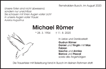 Traueranzeigen von Michael Römer ZVW Trauer