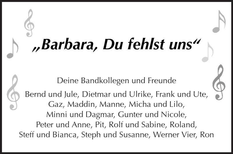  Traueranzeige für Barbara Kutil vom 17.07.2012 aus Kreiszeitung Waiblingen