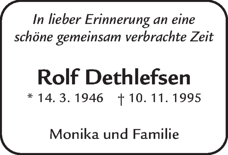  Traueranzeige für Rolf Dethlefsen vom 10.11.2016 aus Waiblinger Kreiszeitung