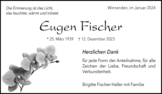 Traueranzeige von Eugen Fischer von Waiblinger Kreiszeitung