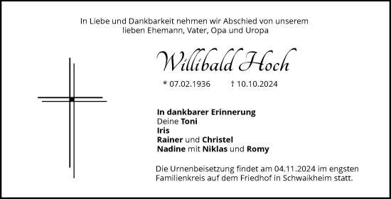 Traueranzeige von Willibald Hoch von Waiblinger Kreiszeitung